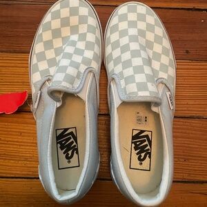 Brand new vans checkerboard slip ons - blue